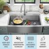 36&rdquo; Retrofit Farmhouse Apron Front 16 Gauge Stainless Steel Single Bowl Kitchen Sink for Undermount / Drop-In Installation with Accessories